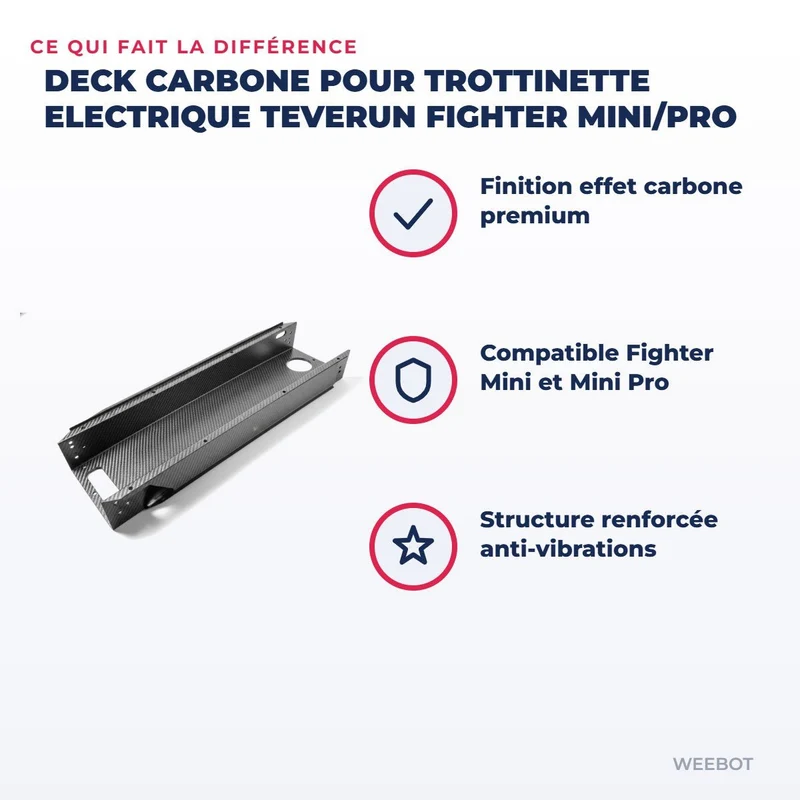Deck Carbone pour Trottinette Electrique Teverun Fighter Mini/Pro