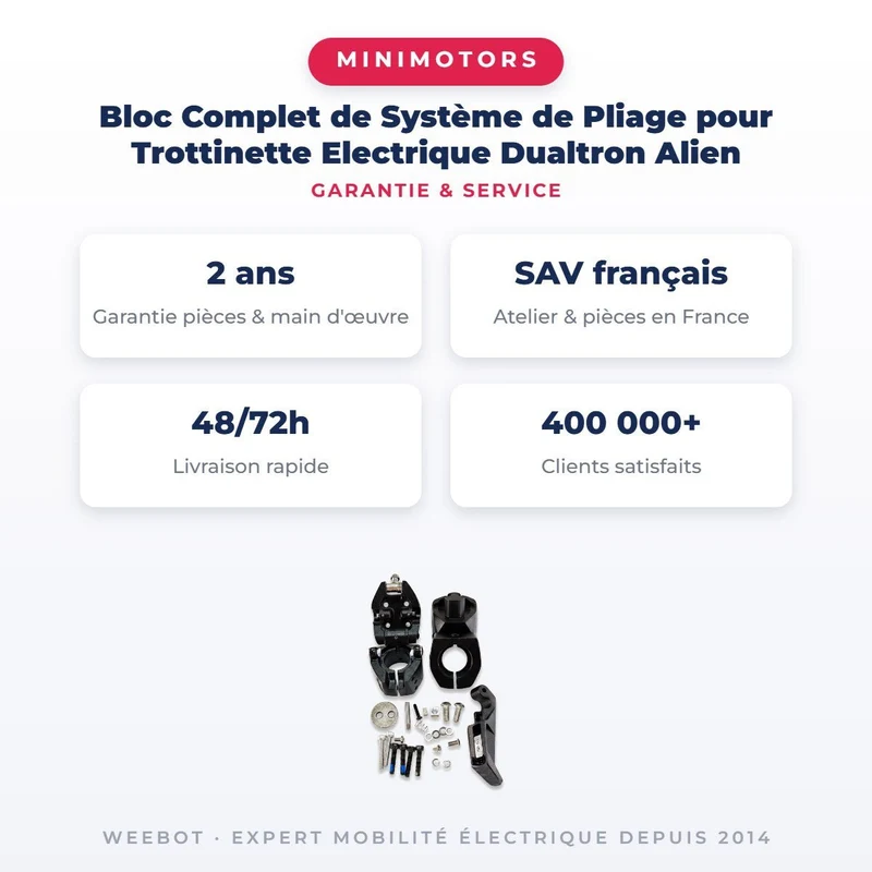 Bloc Complet de Système de Pliage pour Trottinette Electrique Dualtron Alien