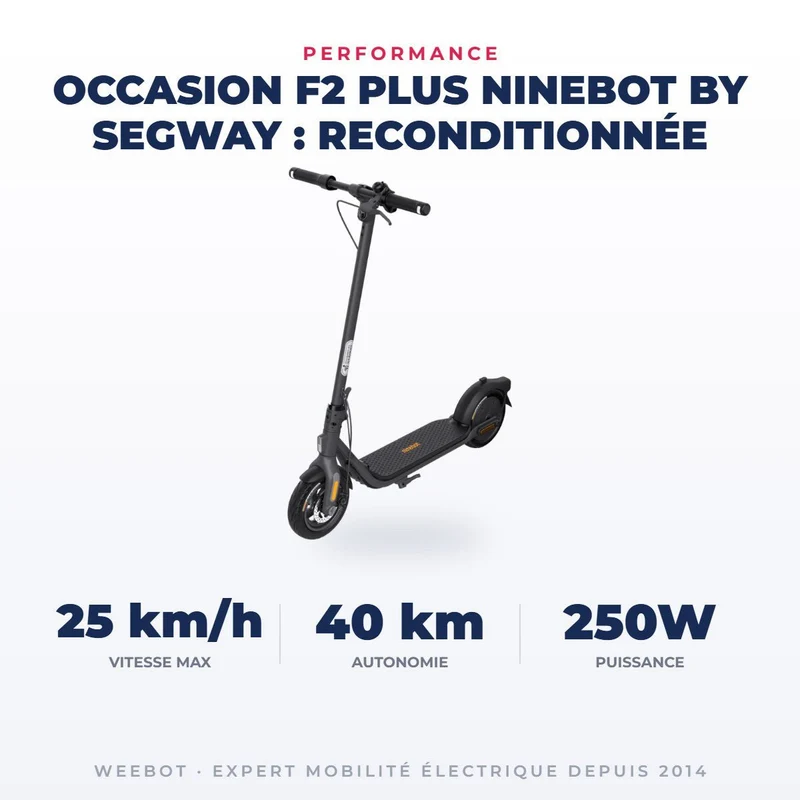 Trottinette Électrique Occasion F2 Plus Ninebot by Segway : Reconditionnée