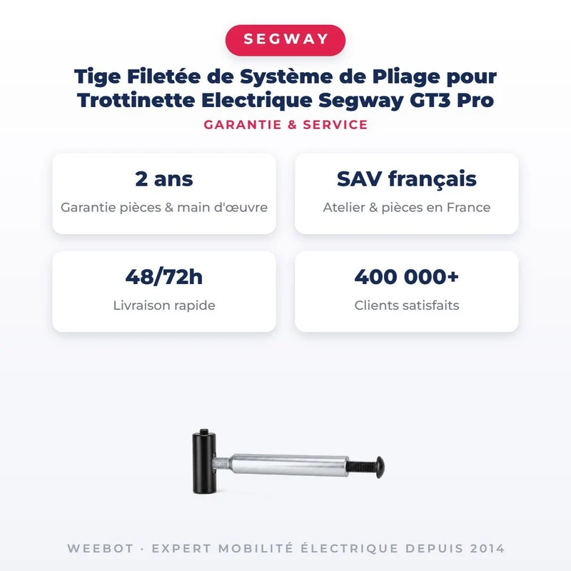 Tige Filetée de Système de Pliage pour Trottinette Electrique Segway GT3 Pro