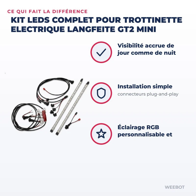 Kit Leds complet pour Trottinette Electrique Langfeite GT2 Mini