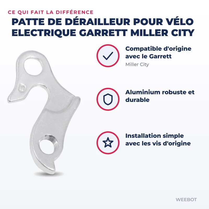 Patte de dérailleur pour Vélo Electrique Garrett Miller City