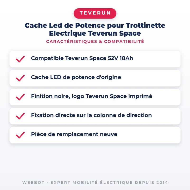 Cache Led de Potence pour Trottinette Electrique Teverun Space