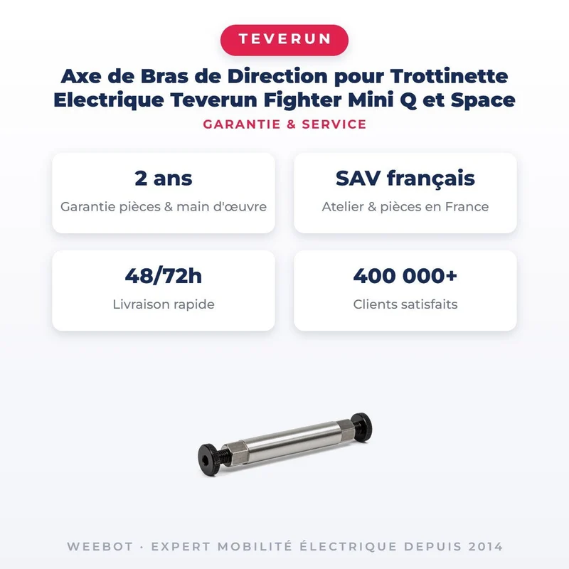 Axe de Bras de Direction pour Trottinette Electrique Teverun Fighter Mini Q et Space