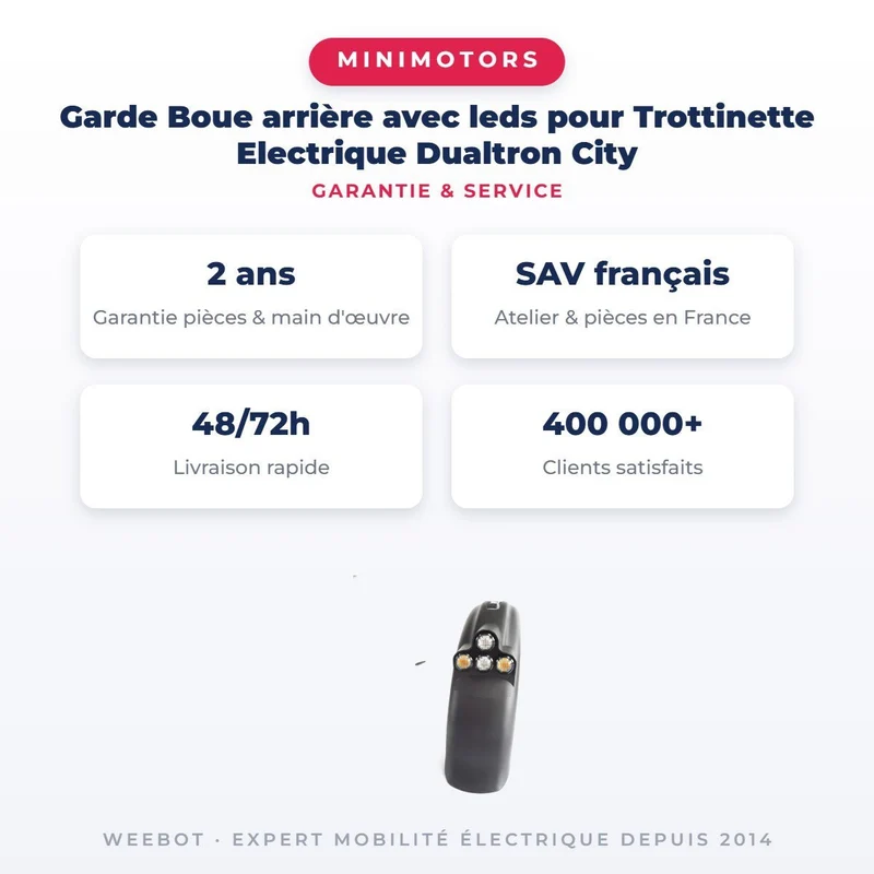 Garde Boue arrière avec leds pour Trottinette Electrique Dualtron City