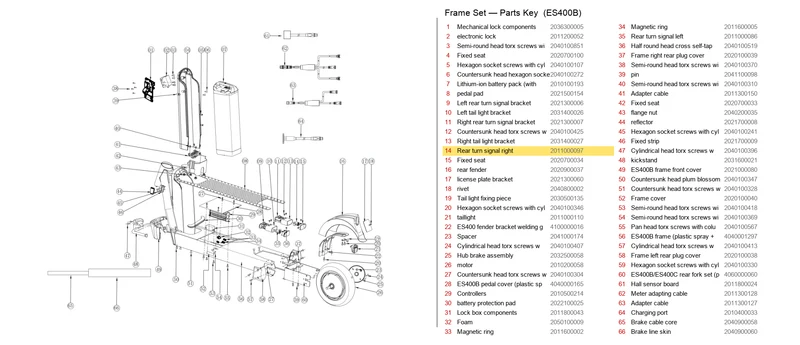 OKAI ES400 Rear Turn Signal Right