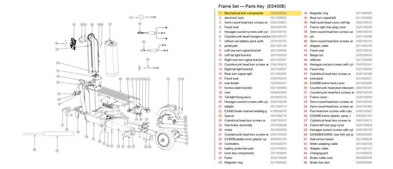 OKAI ES400 Mechanical Lock Components