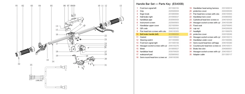 OKAI ES400 Bell Brake Handle (Left)