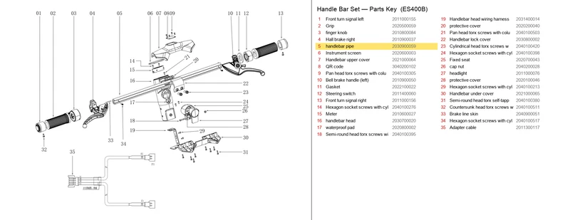 OKAI ES400 Handlebar Pipe