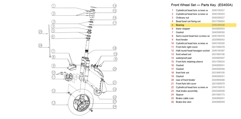 OKAI ES400 Bearing