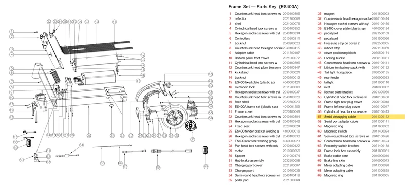 OKAI ES400 Serial Debugging Cable