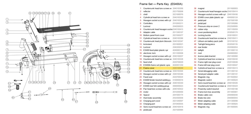 OKAI ES400 Frame Cover