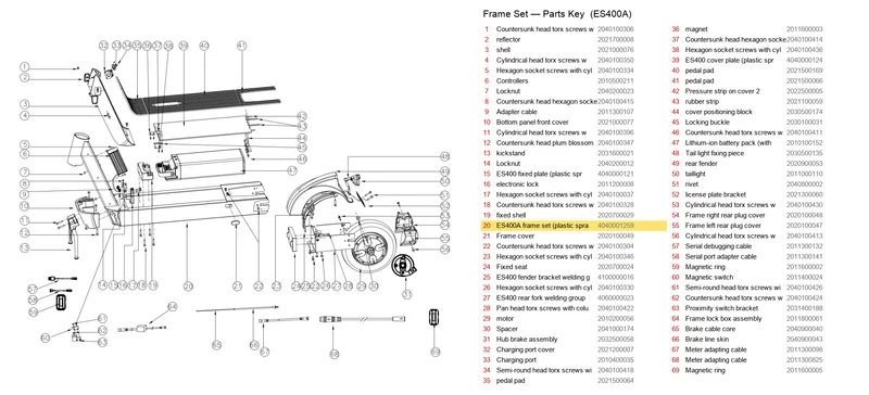 OKAI ES400A Frame Set (Plastic Spray + Labeling)