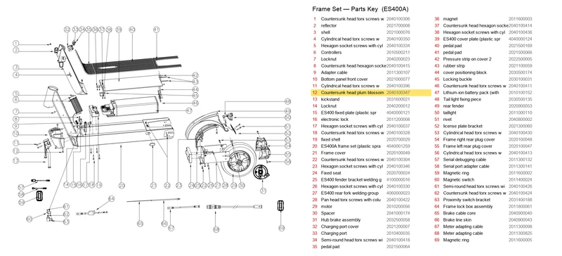 OKAI ES400 Countersunk Head Plum Blossom Self-Tapping Screws with Column