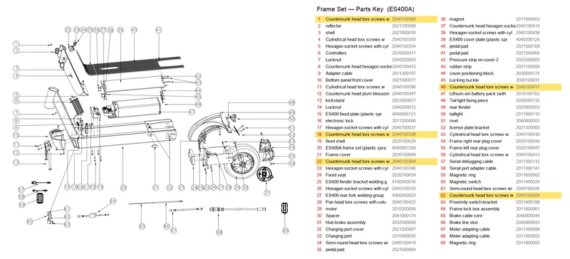 OKAI ES400 Countersunk Head Torx Screws with Column