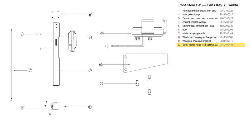 OKAI ES400 Semi-Round Head Torx Screws with Column