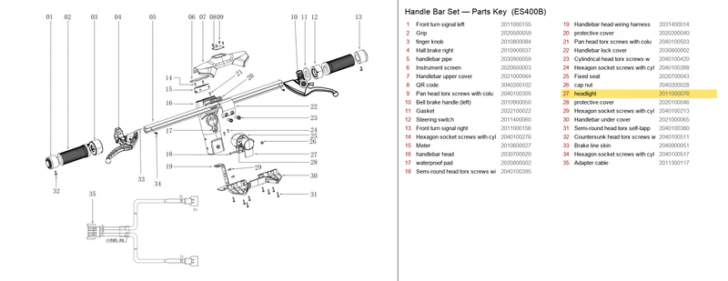 OKAI ES400 Headlight