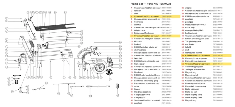 OKAI ES400 Cylindrical Head Torx Screws with Column