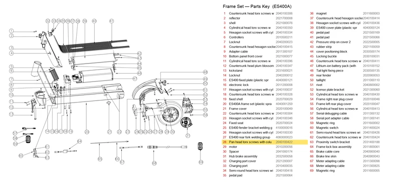 OKAI ES400 Pan Head Torx Screws with Column