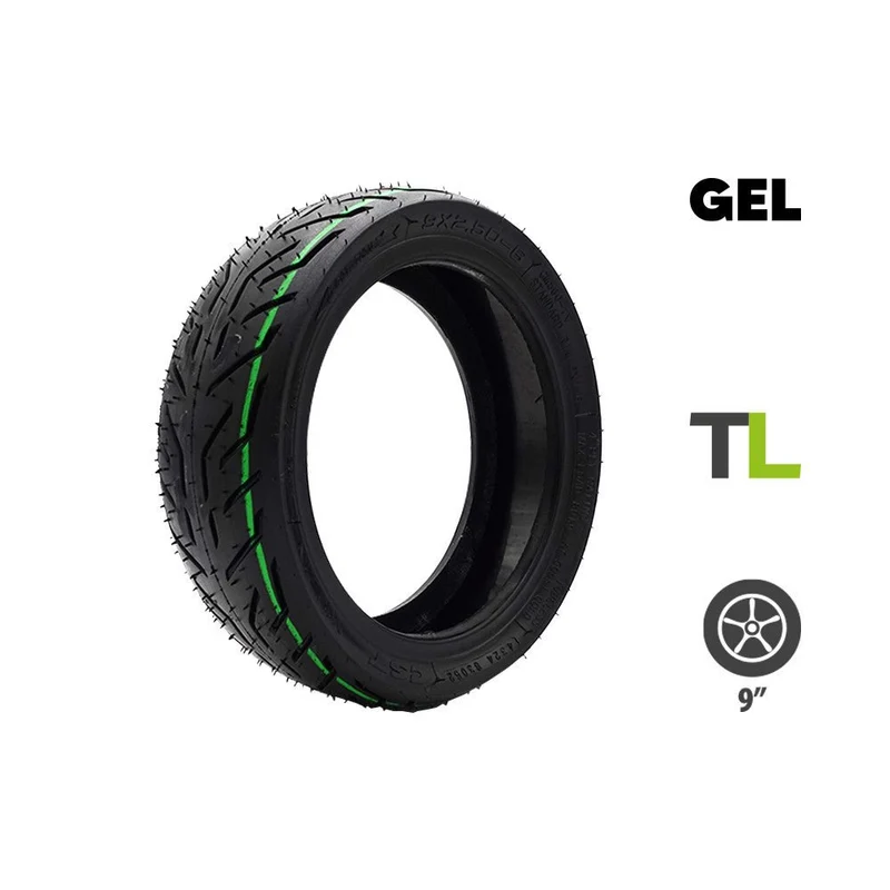 Pneu CST Tubeless 9x2.50-6 Avec Gel Anti Crevaison pour Trottinette Électrique Nami Stellar