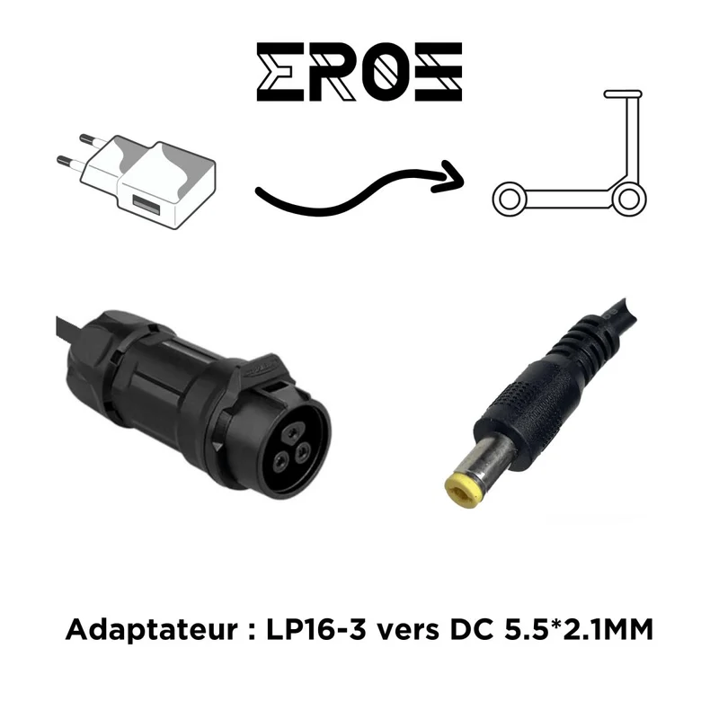 Adaptateur Universel pour Chargeur LP16-3 de Trottinette Électrique