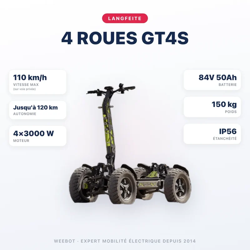 Trottinette Électrique 4 Roues Langfeite GT4S