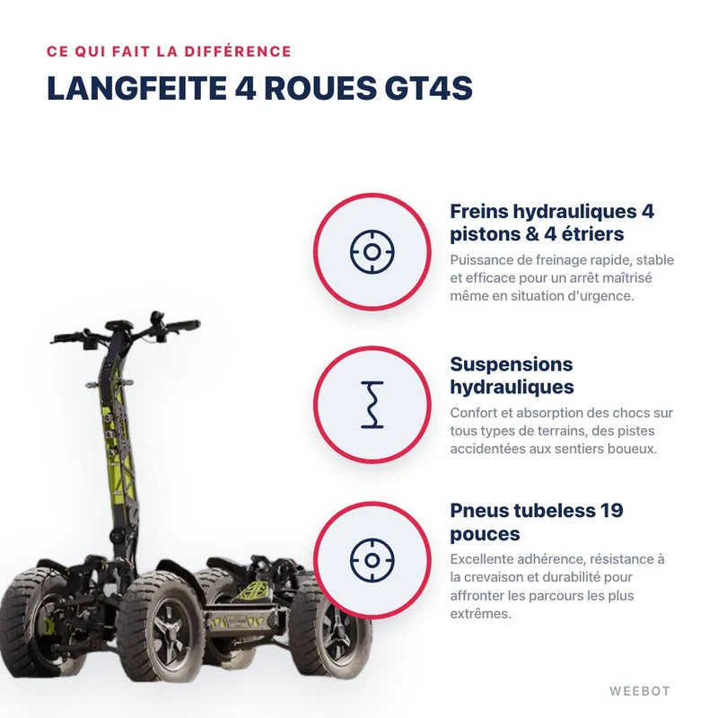 Trottinette Électrique 4 Roues Langfeite GT4S