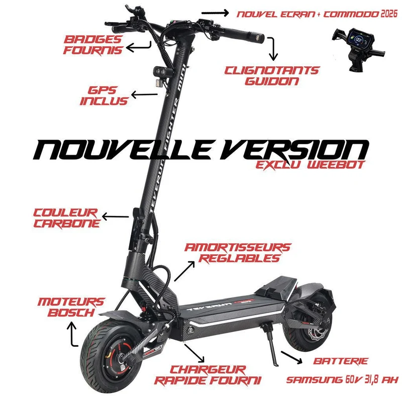 Trottinette Électrique Teverun Fighter Mini Pro V6 2026
