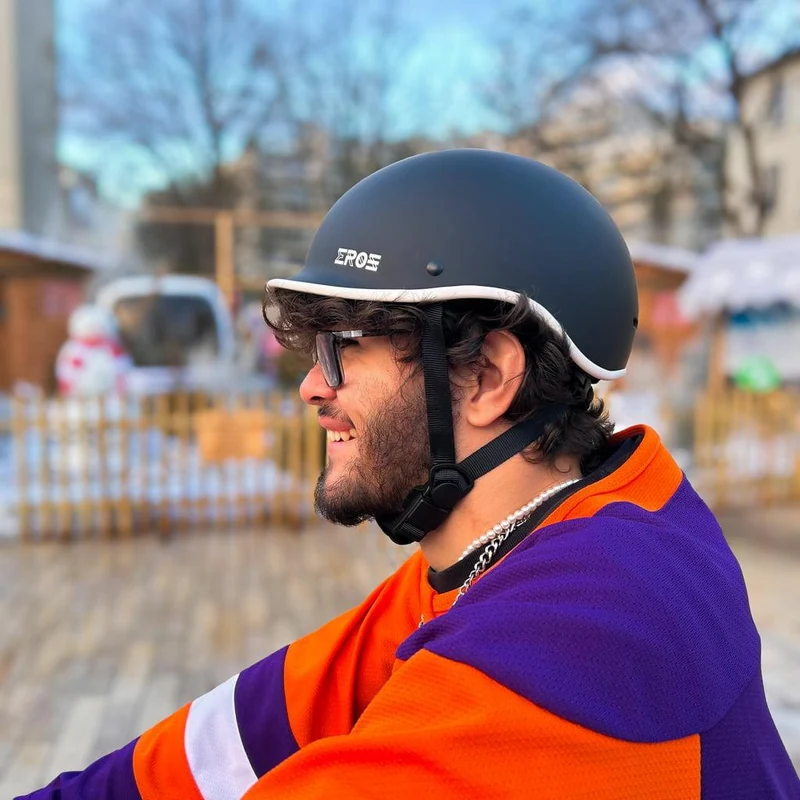 Casque Eroz Vintage Collection pour Trottinette Electrique et Vélo (Bleu/Noir)