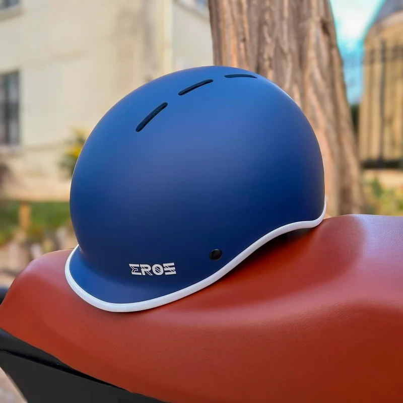 Casque Eroz Vintage Collection pour Trottinette Electrique et Vélo (Bleu/Noir)