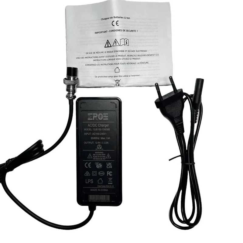 Chargeur Standard pour Batterie 12V de Potence Trottinette Électrique Dualtron
