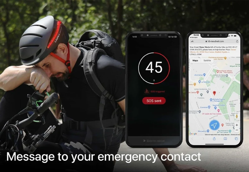 Casque ultra-connecté clignotant Livall EVO21 pour trottinette électrique