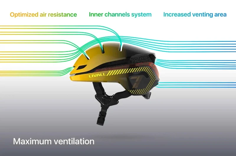 Casque ultra-connecté clignotant Livall EVO21 pour trottinette électrique