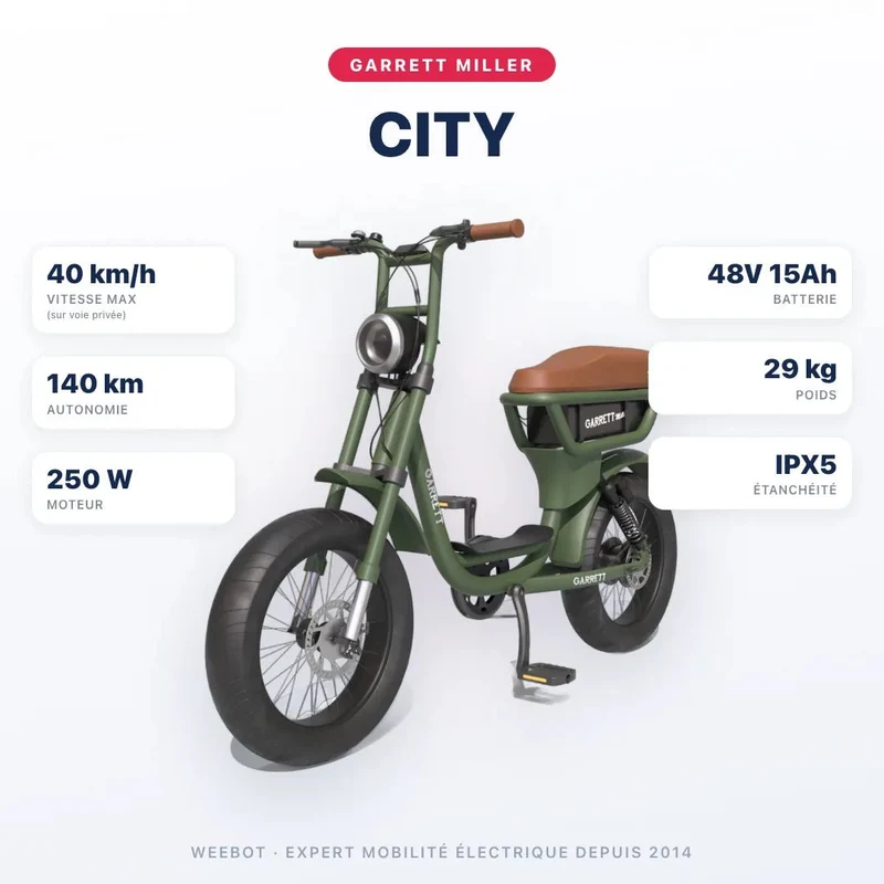 Fatbike Électrique Biplace Cargo Garrett Miller City