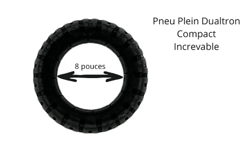 Pneu Plein 8 Pouces Increvable pour Trottinette Electrique Dualtron Compact