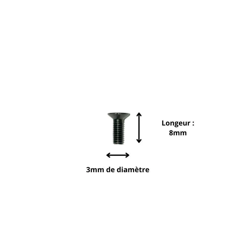 Vis M3x8 à Tête Fraisée et Empreinte Cruciforme (Pack de 10)