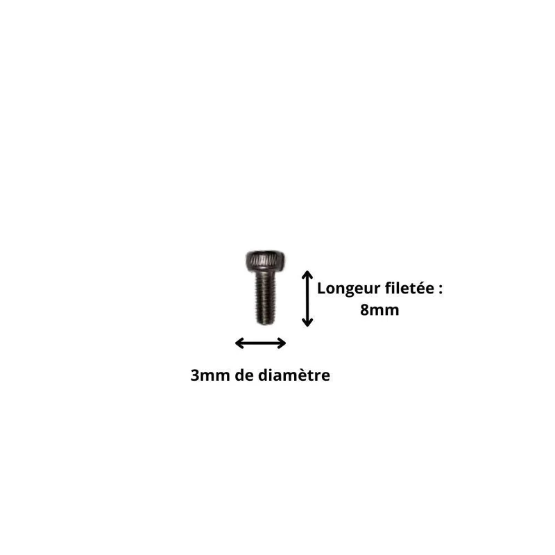 Vis M3x8 à Tête Cylindrique et Empreinte Allen (Pack de 10)
