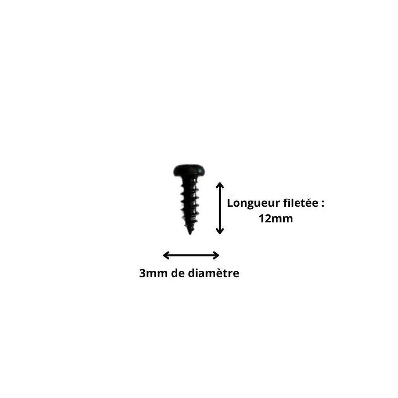 Vis M3x12 à Tête Ronde et Empreinte Cruciforme (Pack de 10)