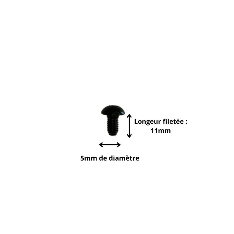 Vis M5x11 à Tête Ronde et Empreinte Allen (Pack de 10)
