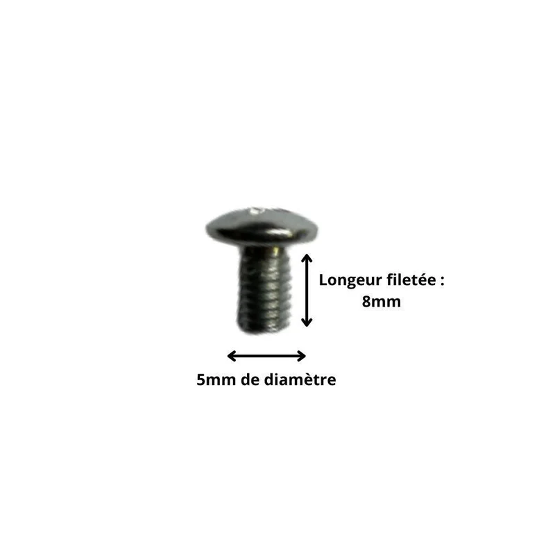 Vis M5x8 à Tête Ronde et Empreinte Cruciforme (Pack de 10)