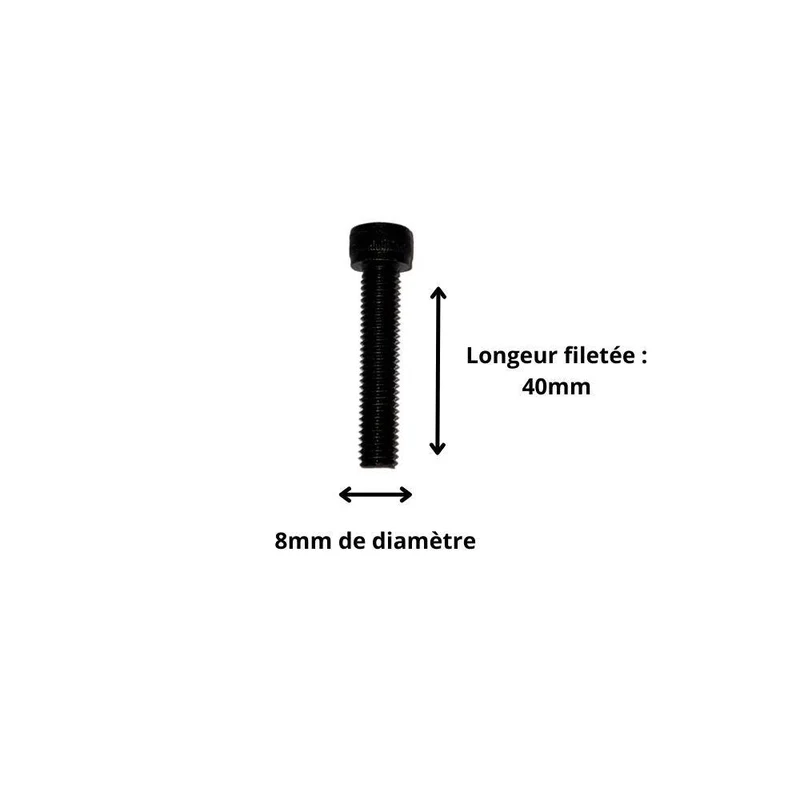 Vis M8x40 à Tête Cylindrique et Empreinte Allen (Pack de 10)