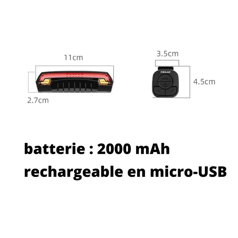 Clignotants Phare Arrière avec Télécommande - Éclairage Trottinette Électrique