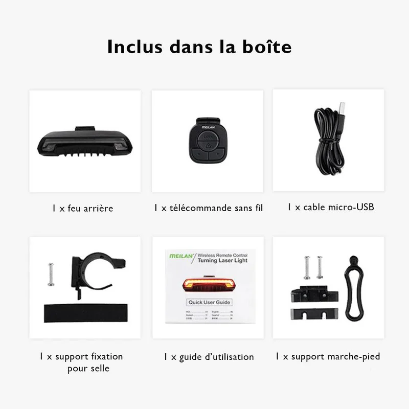 Clignotants Phare Arrière avec Télécommande - Éclairage Trottinette Électrique