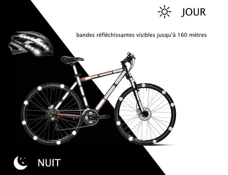 Pack Autocollants Bandes Réfléchissantes pour Trottinette et Vélo