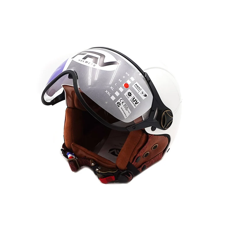 Casque JET blanc brillant