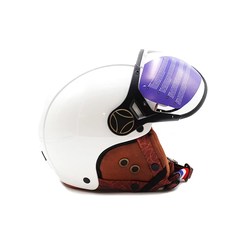 Casque JET blanc brillant