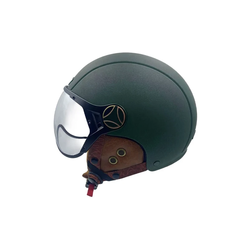 Casque JET vert mat caméléon