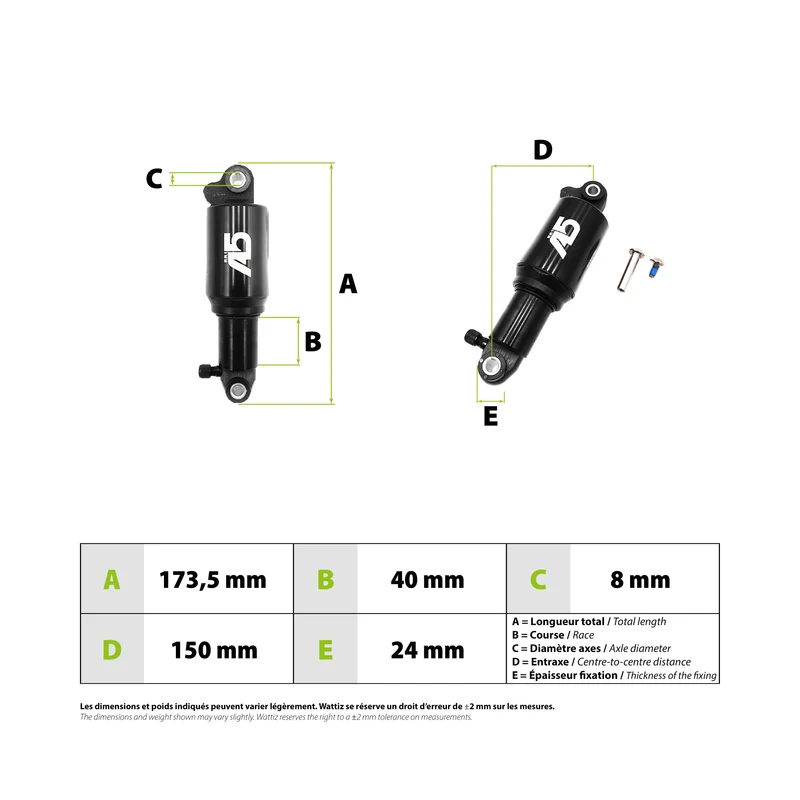 Amortisseur EXA Form A5 RR1 150mm