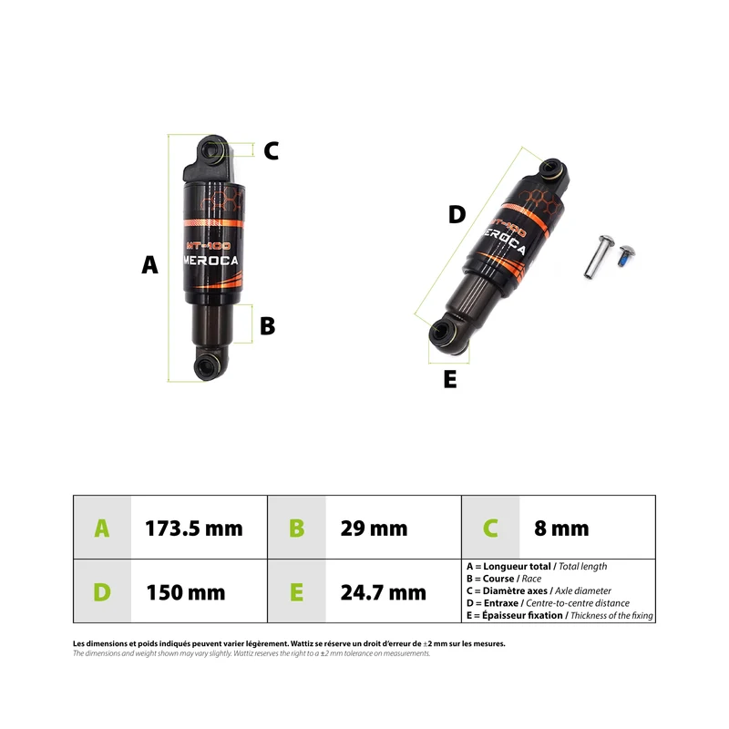 Amortisseur Meroca 150mm