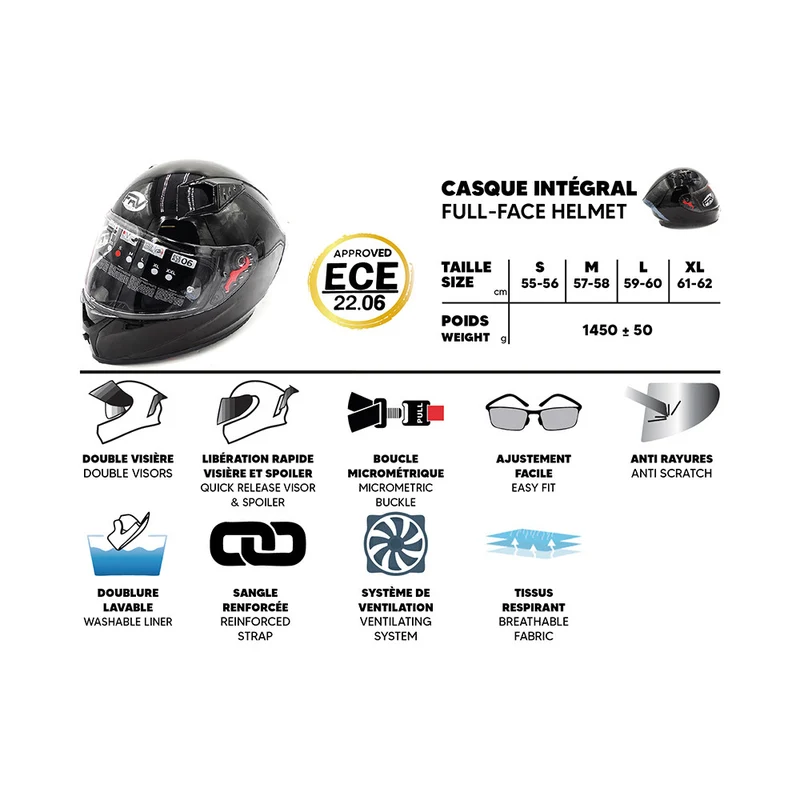 Casque intégral noir